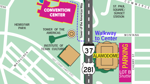 Alamodome Parking Shuttle Map